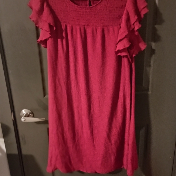 Elegant Red Ruffled Dress - Picture 7 of 7